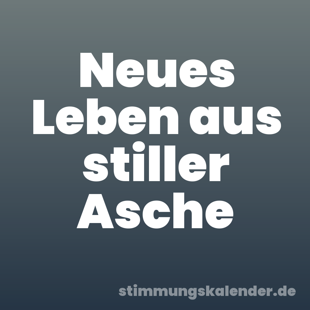 Neues Leben aus stiller Asche
