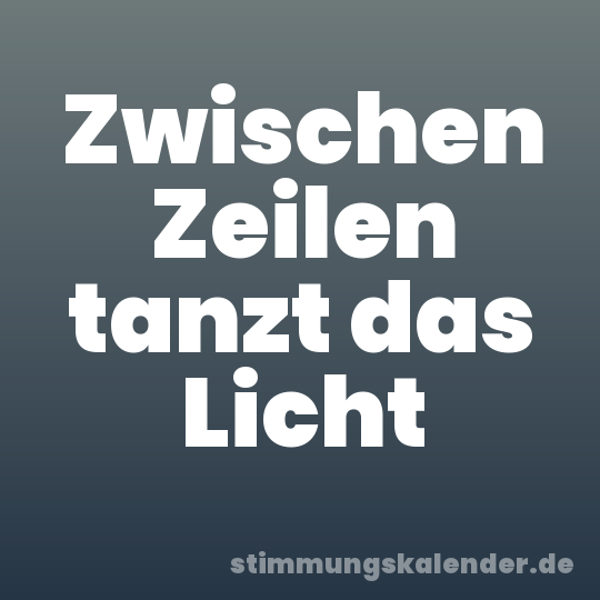 Zwischen Zeilen tanzt das Licht