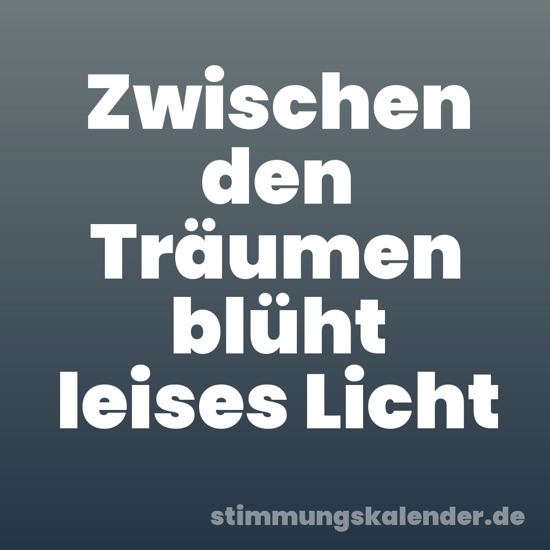 Zwischen den Träumen blüht leises Licht