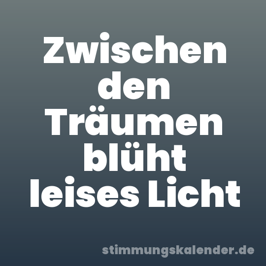 Zwischen den Träumen blüht leises Licht