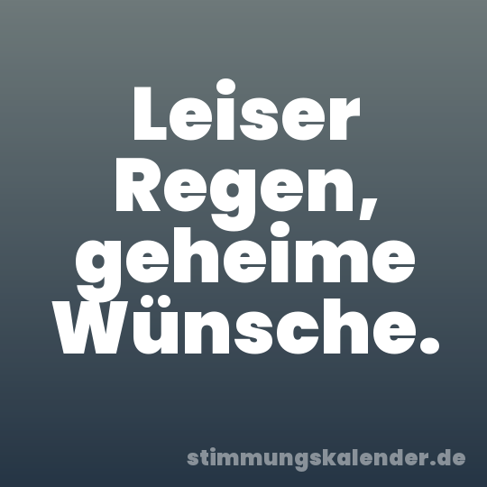 Leiser Regen, geheime Wünsche.
