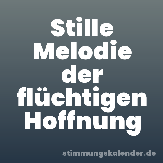 Stille Melodie der flüchtigen Hoffnung