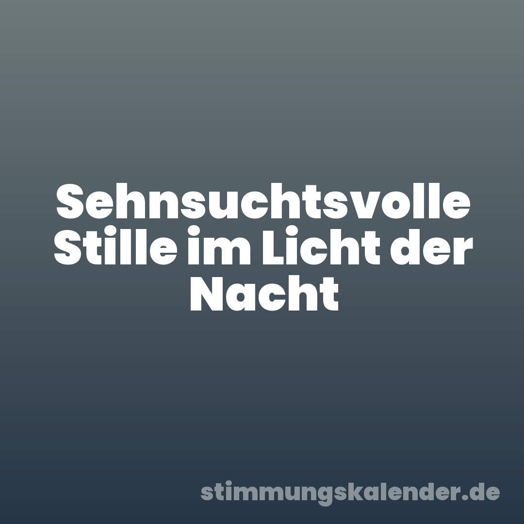 Sehnsuchtsvolle Stille im Licht der Nacht