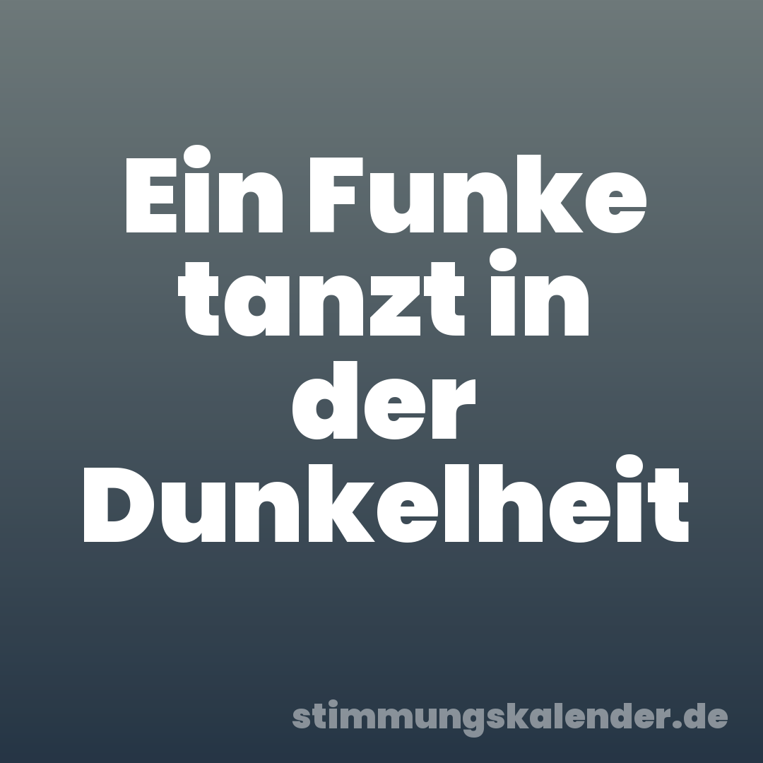 Ein Funke tanzt in der Dunkelheit