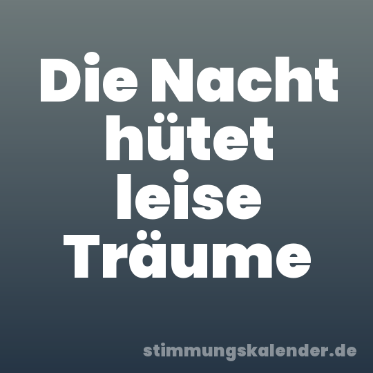 Die Nacht hütet leise Träume