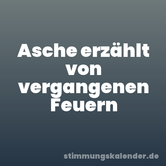 Asche erzählt von vergangenen Feuern