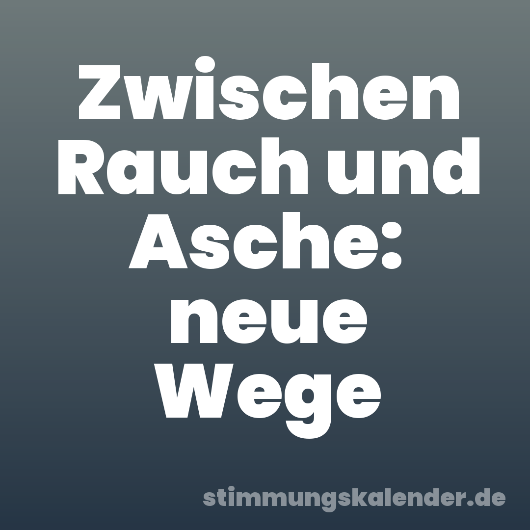 Zwischen Rauch und Asche: neue Wege