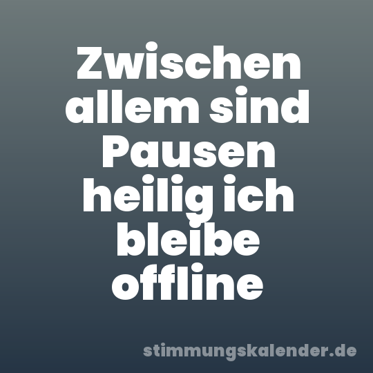 Zwischen allem sind Pausen heilig ich bleibe offline