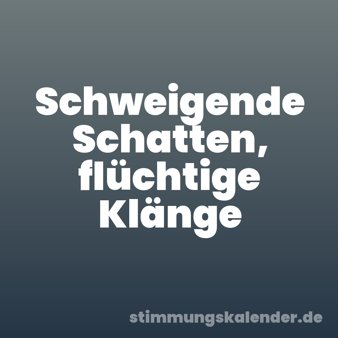 Schweigende Schatten, flüchtige Klänge