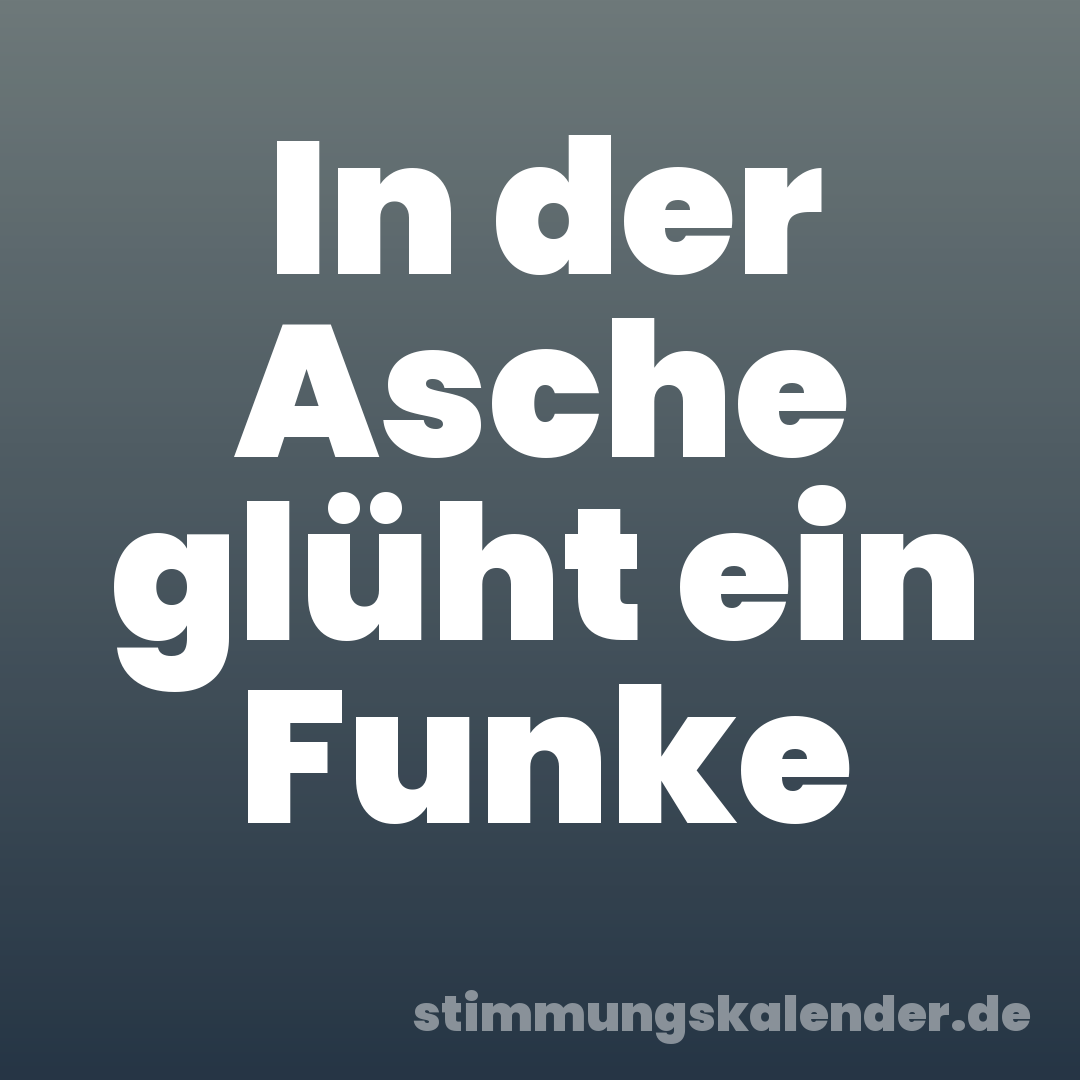 In der Asche glüht ein Funke
