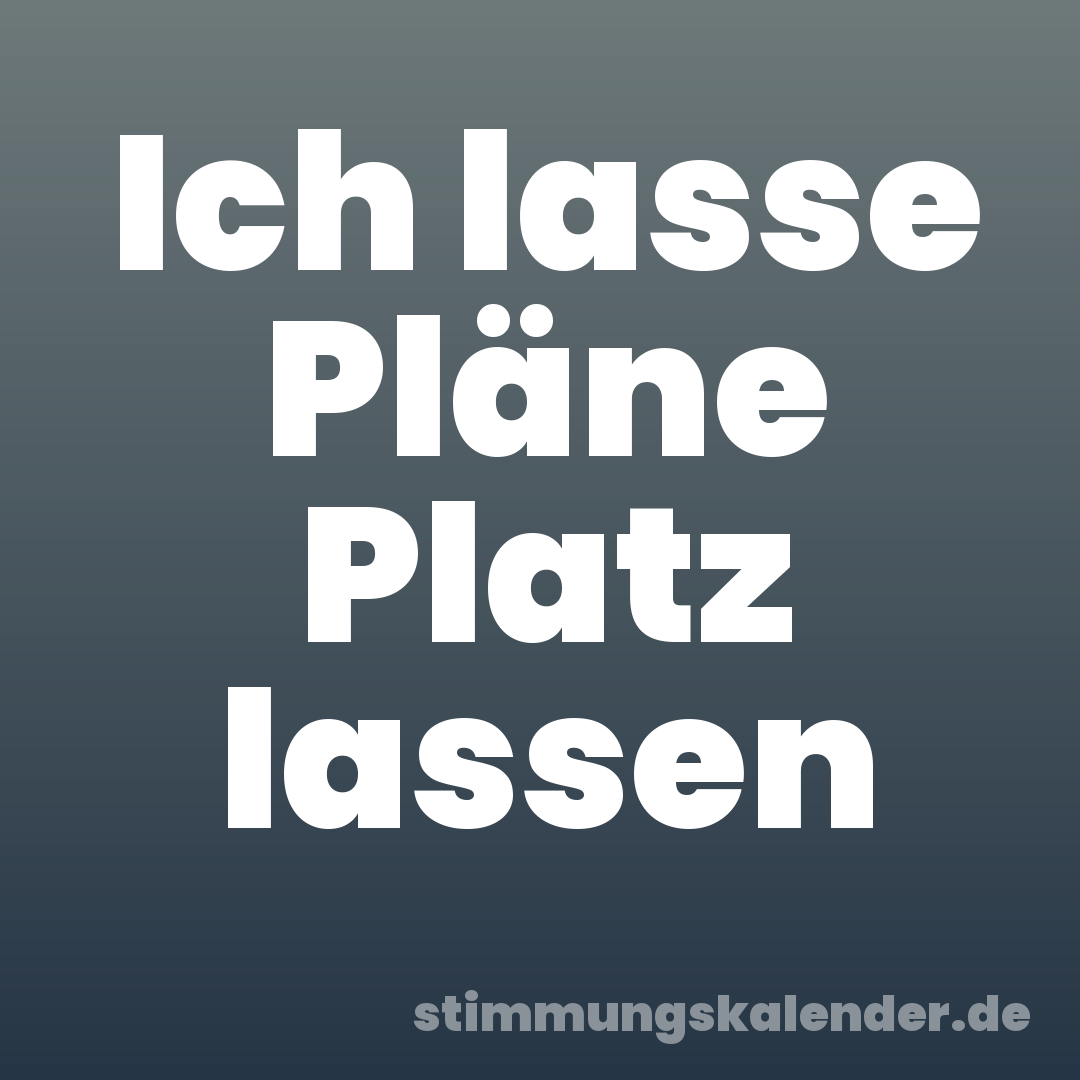 Ich lasse Pläne Platz lassen