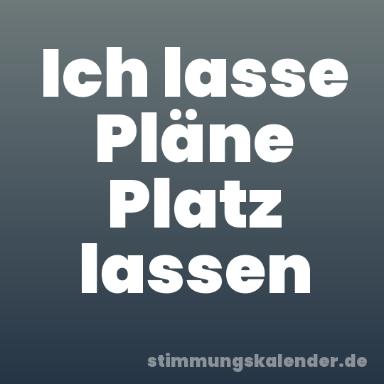 Ich lasse Pläne Platz lassen