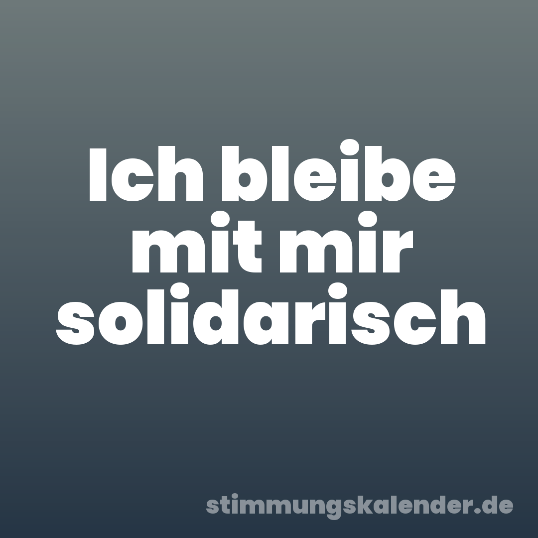 Ich bleibe mit mir solidarisch