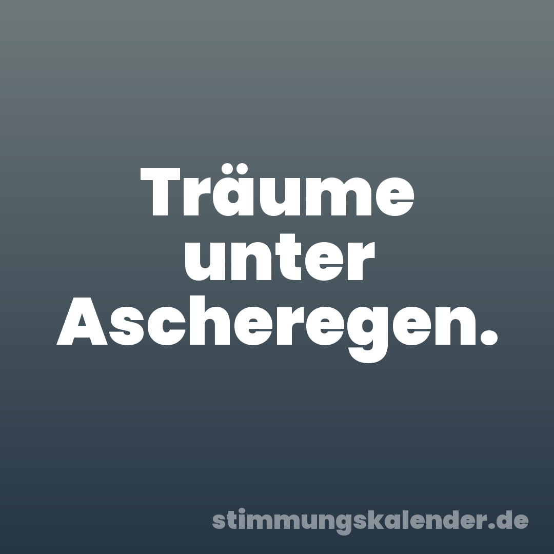 Träume unter Ascheregen.