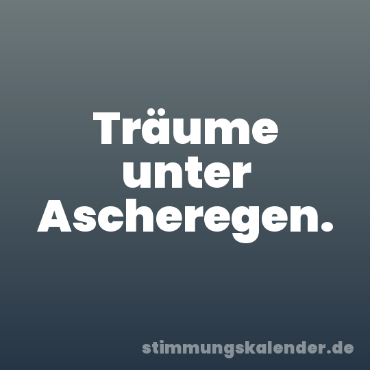 Träume unter Ascheregen.