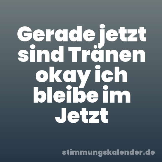 Gerade jetzt sind Tränen okay ich bleibe im Jetzt