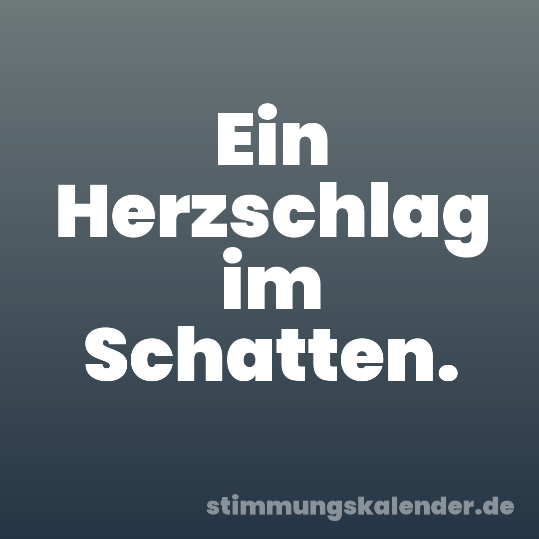 Ein Herzschlag im Schatten.