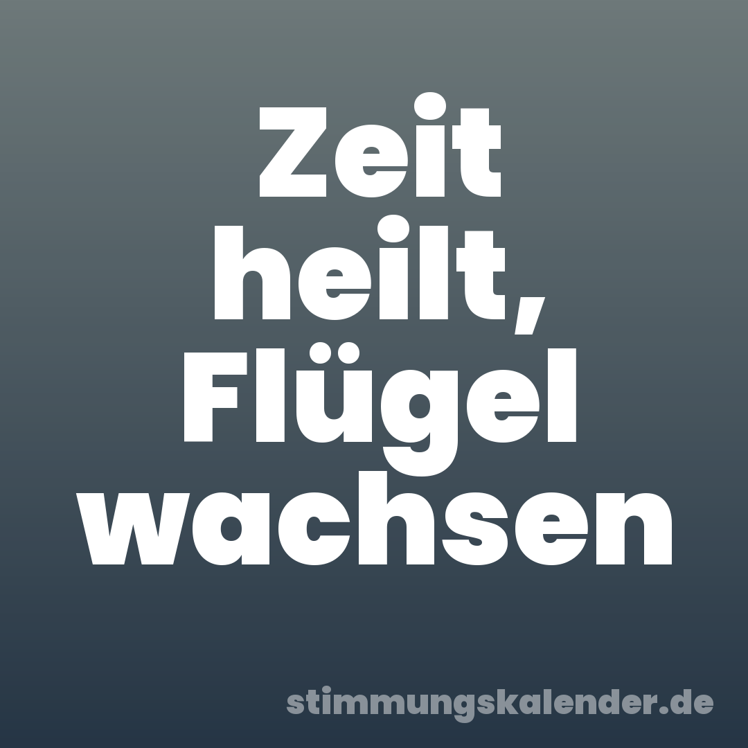 Zeit heilt, Flügel wachsen