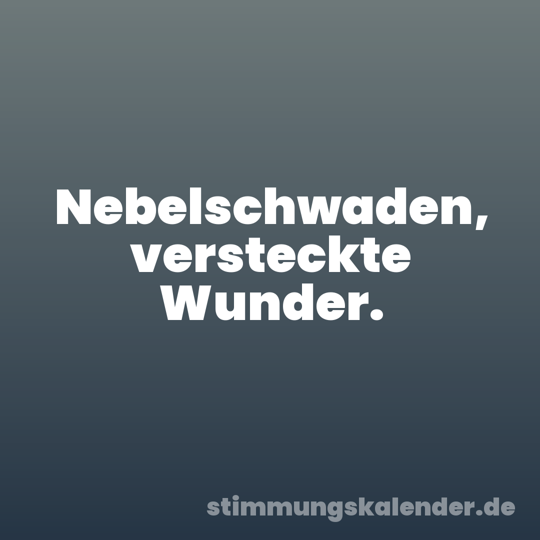 Nebelschwaden, versteckte Wunder.