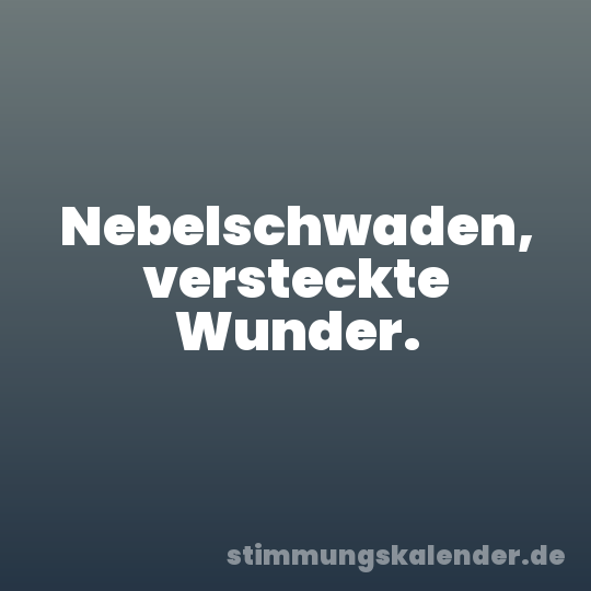 Nebelschwaden, versteckte Wunder.