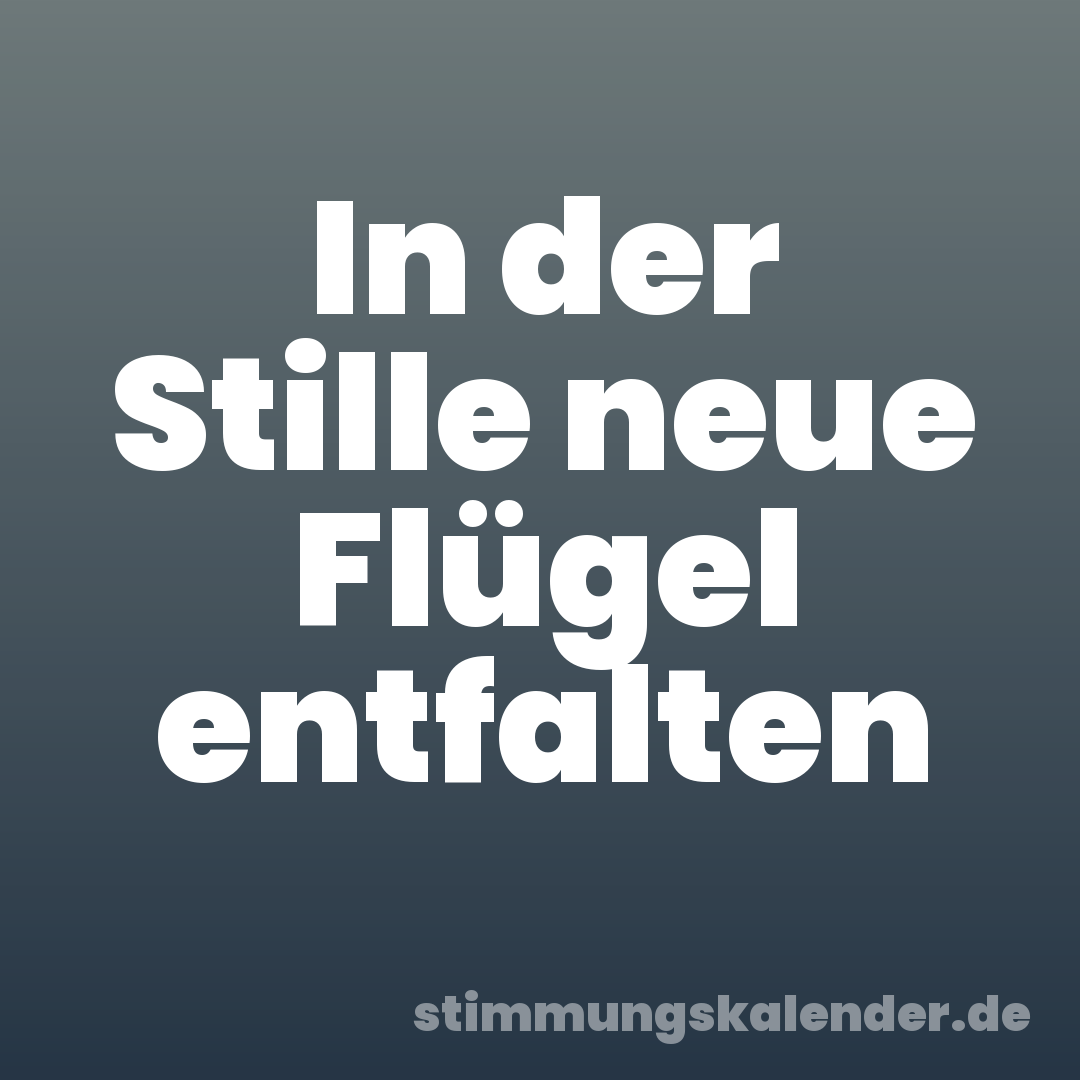 In der Stille neue Flügel entfalten