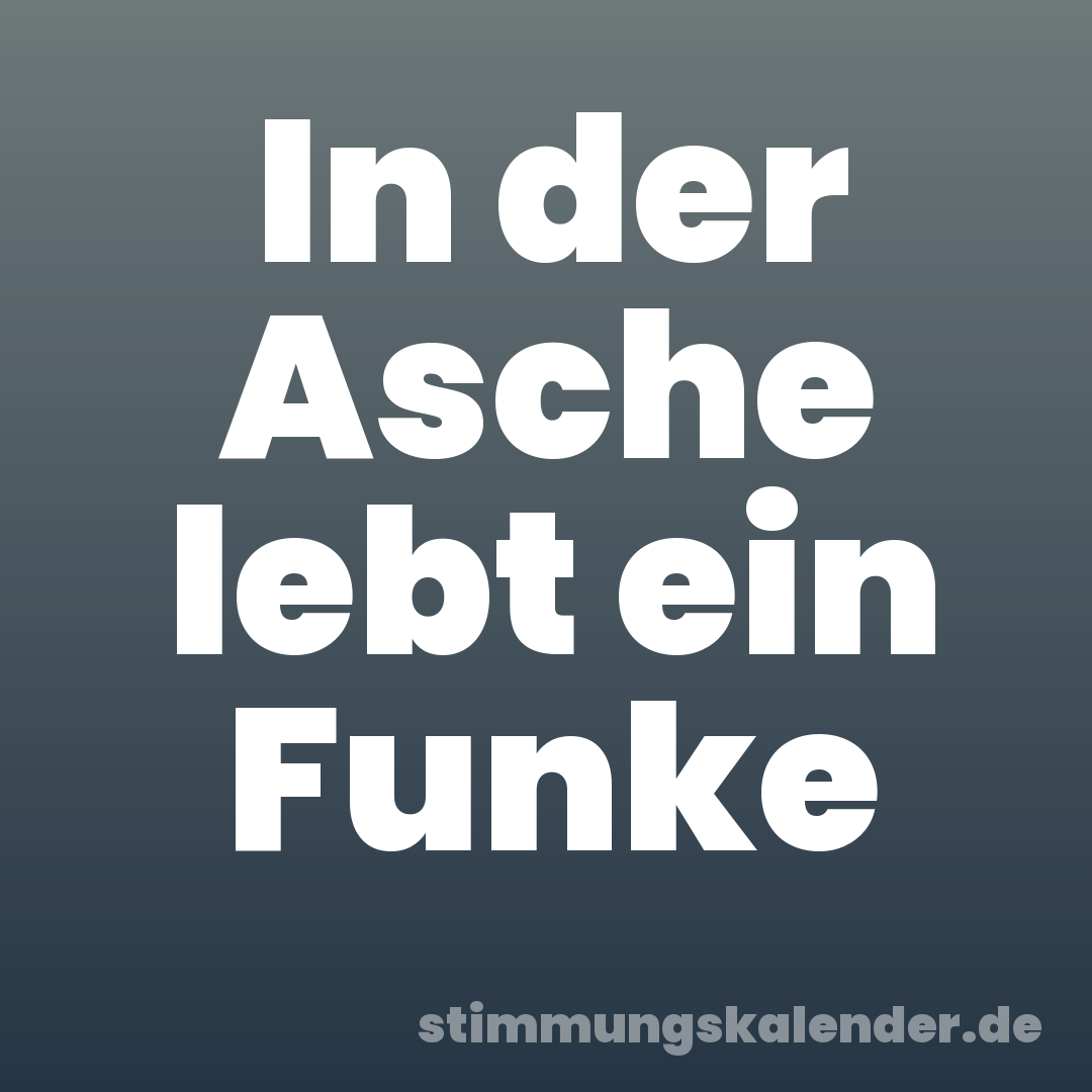 In der Asche lebt ein Funke
