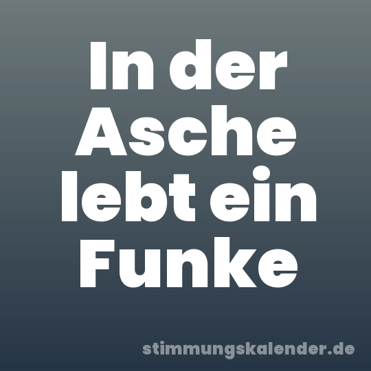 In der Asche lebt ein Funke