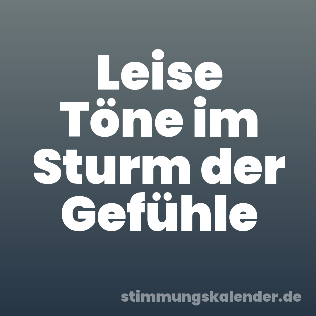 Leise Töne im Sturm der Gefühle