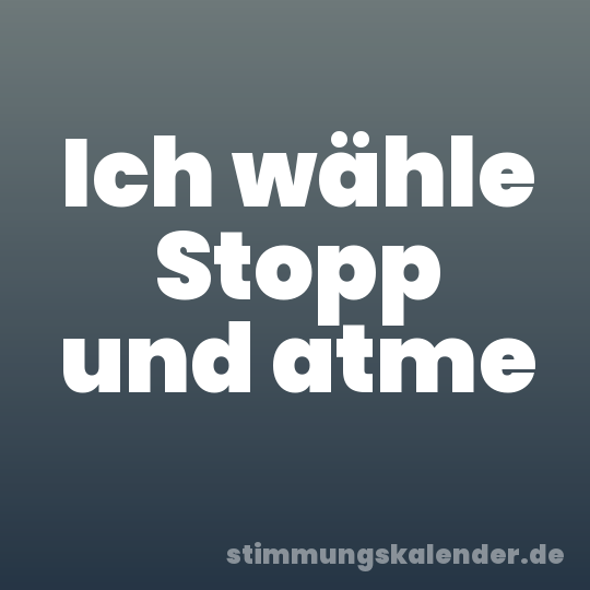 Ich wähle Stopp und atme