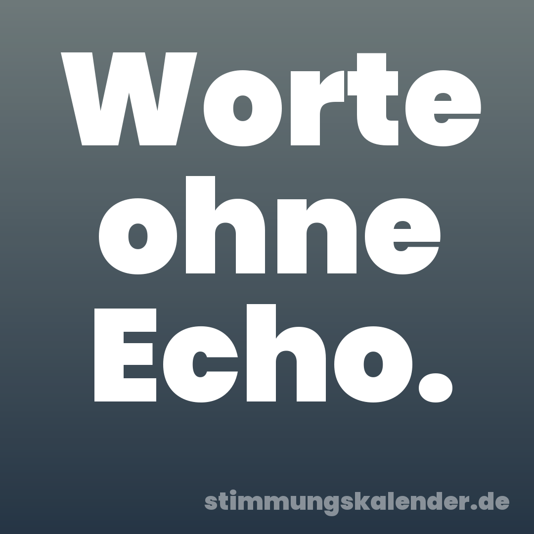 Worte ohne Echo.