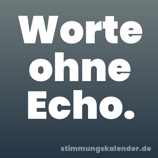 Worte ohne Echo.