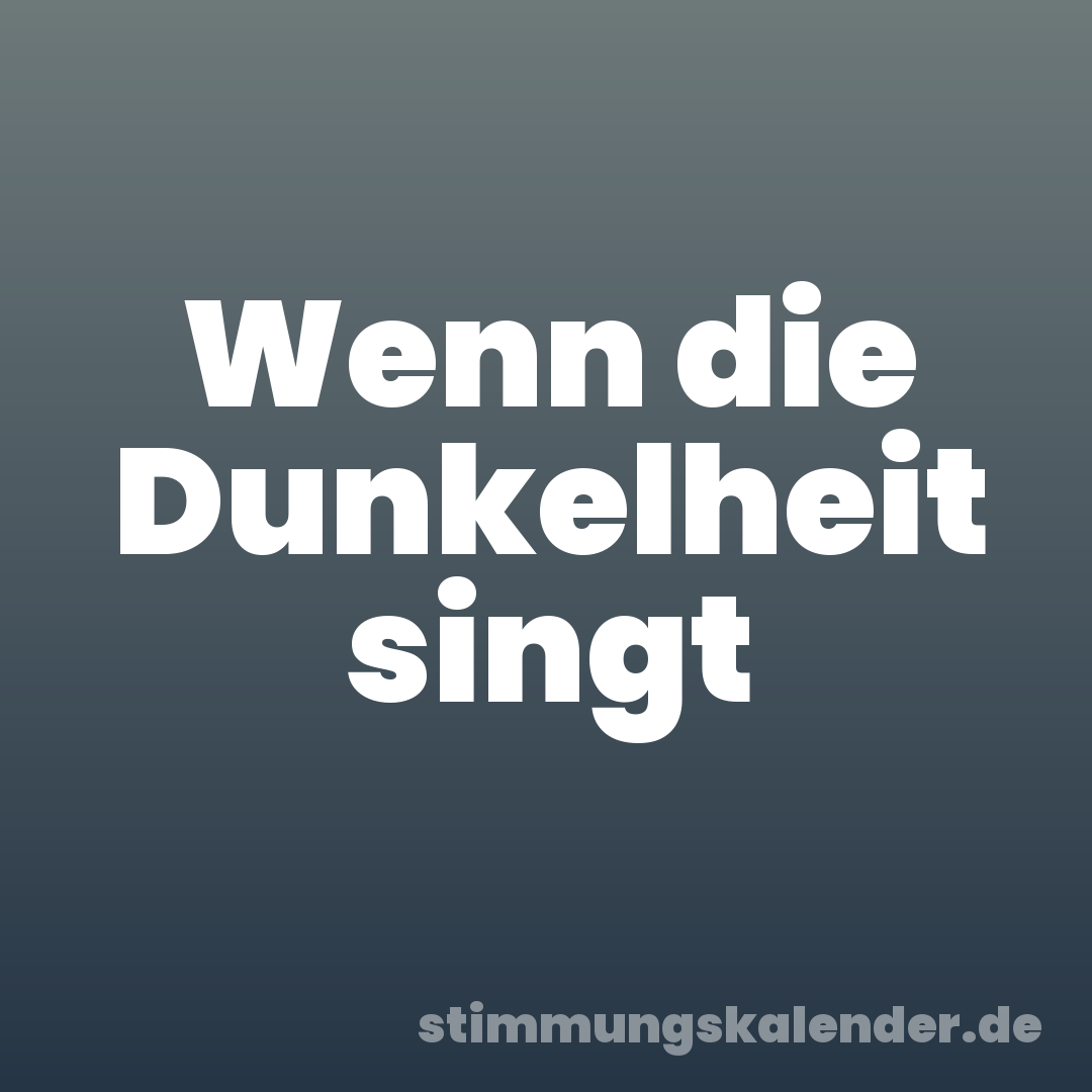 Wenn die Dunkelheit singt