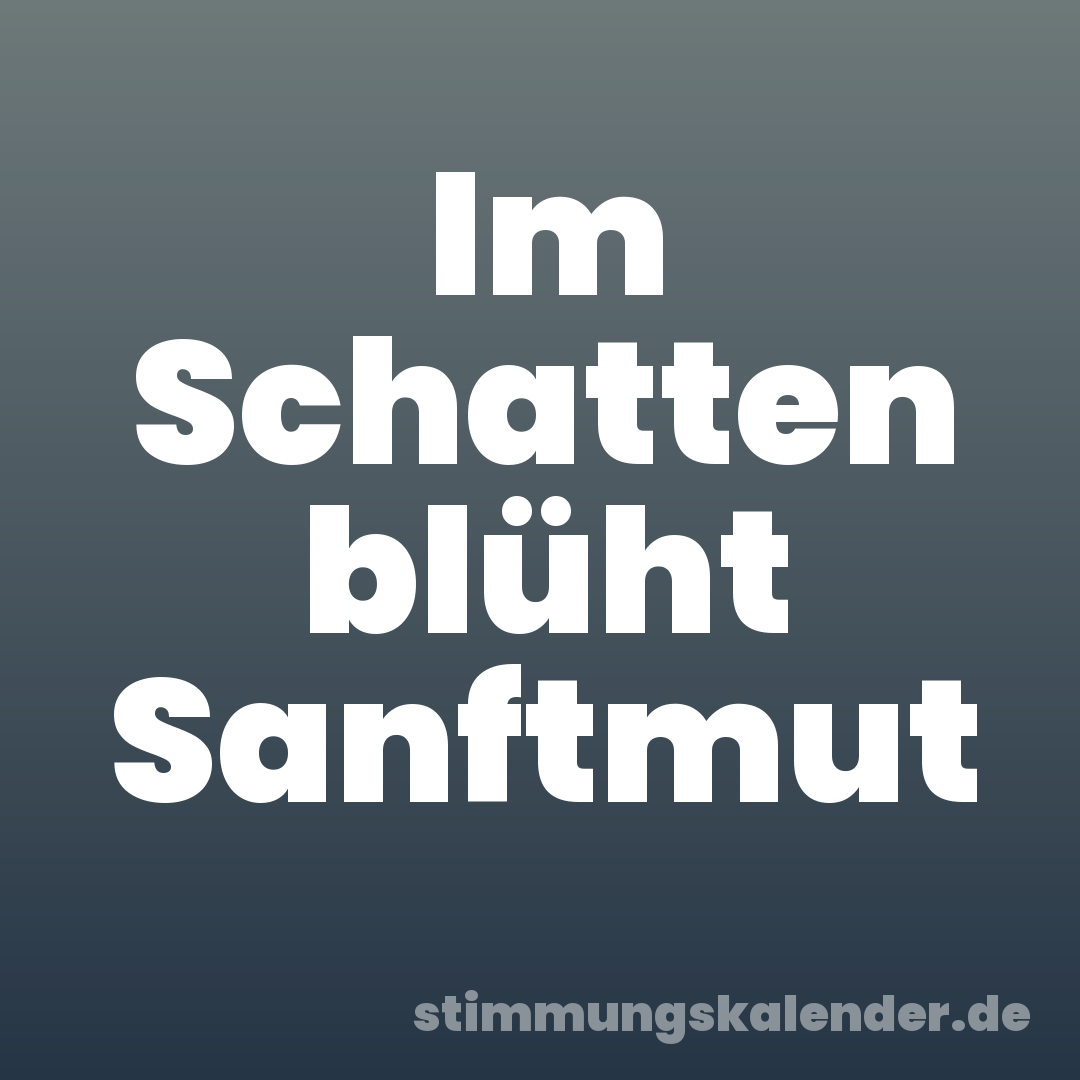 Im Schatten blüht Sanftmut