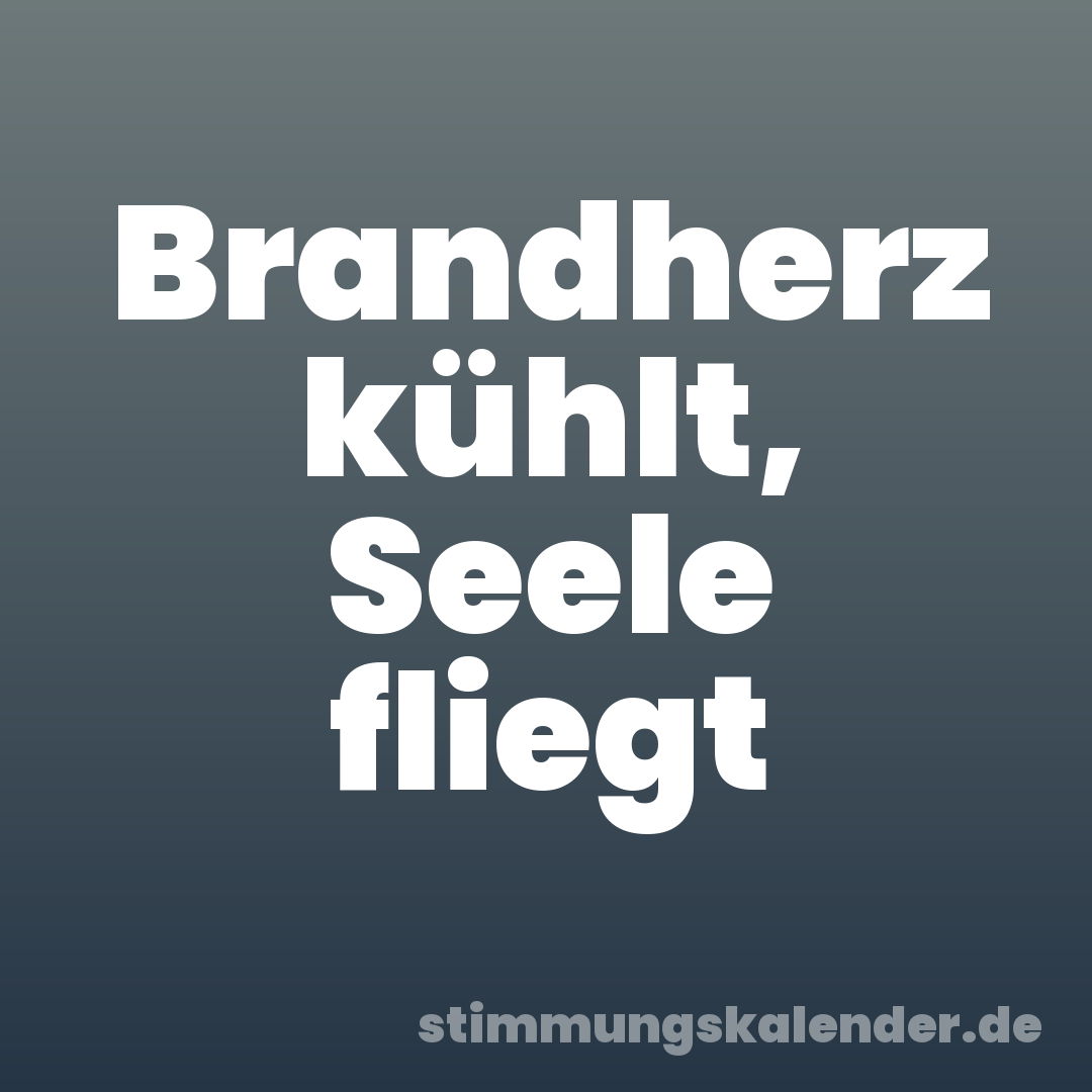 Brandherz kühlt, Seele fliegt