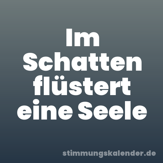 Im Schatten flüstert eine Seele