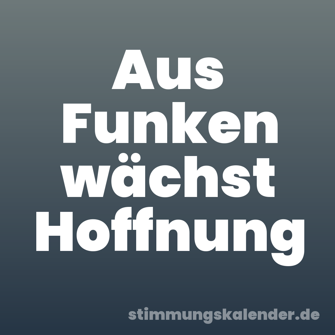 Aus Funken wächst Hoffnung