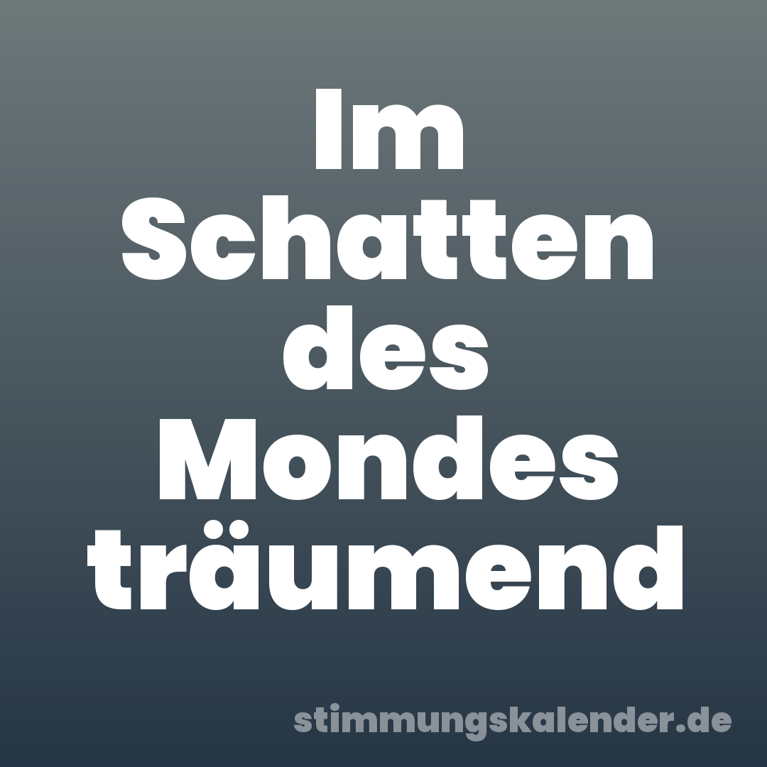 Im Schatten des Mondes träumend