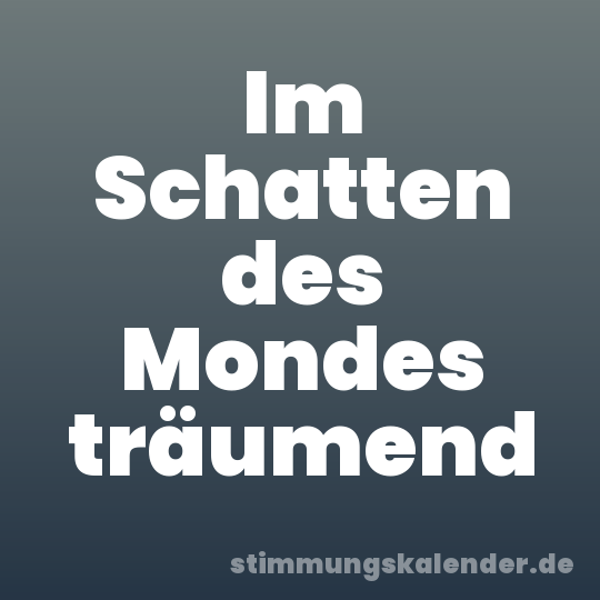 Im Schatten des Mondes träumend