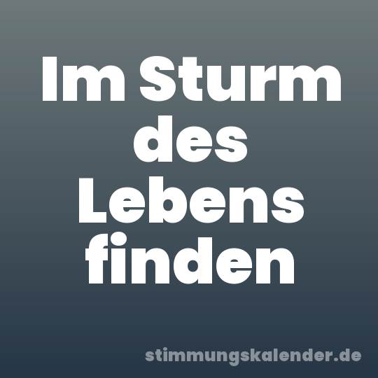 Im Sturm des Lebens finden