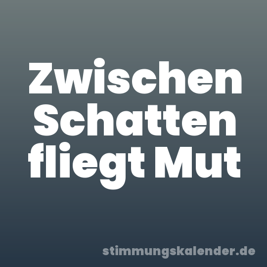 Zwischen Schatten fliegt Mut