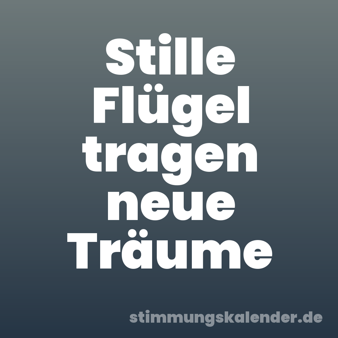Stille Flügel tragen neue Träume