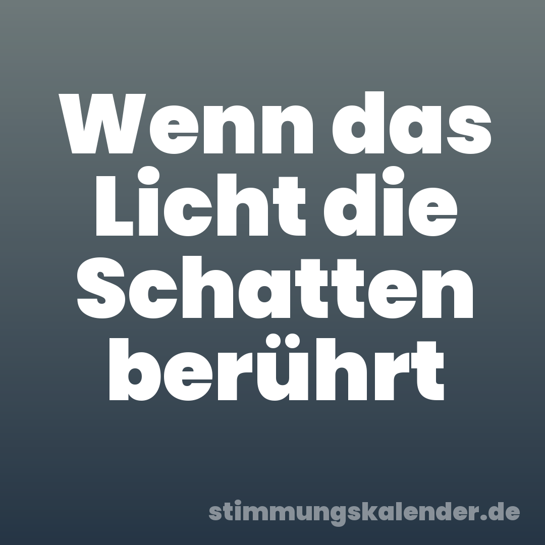 Wenn das Licht die Schatten berührt