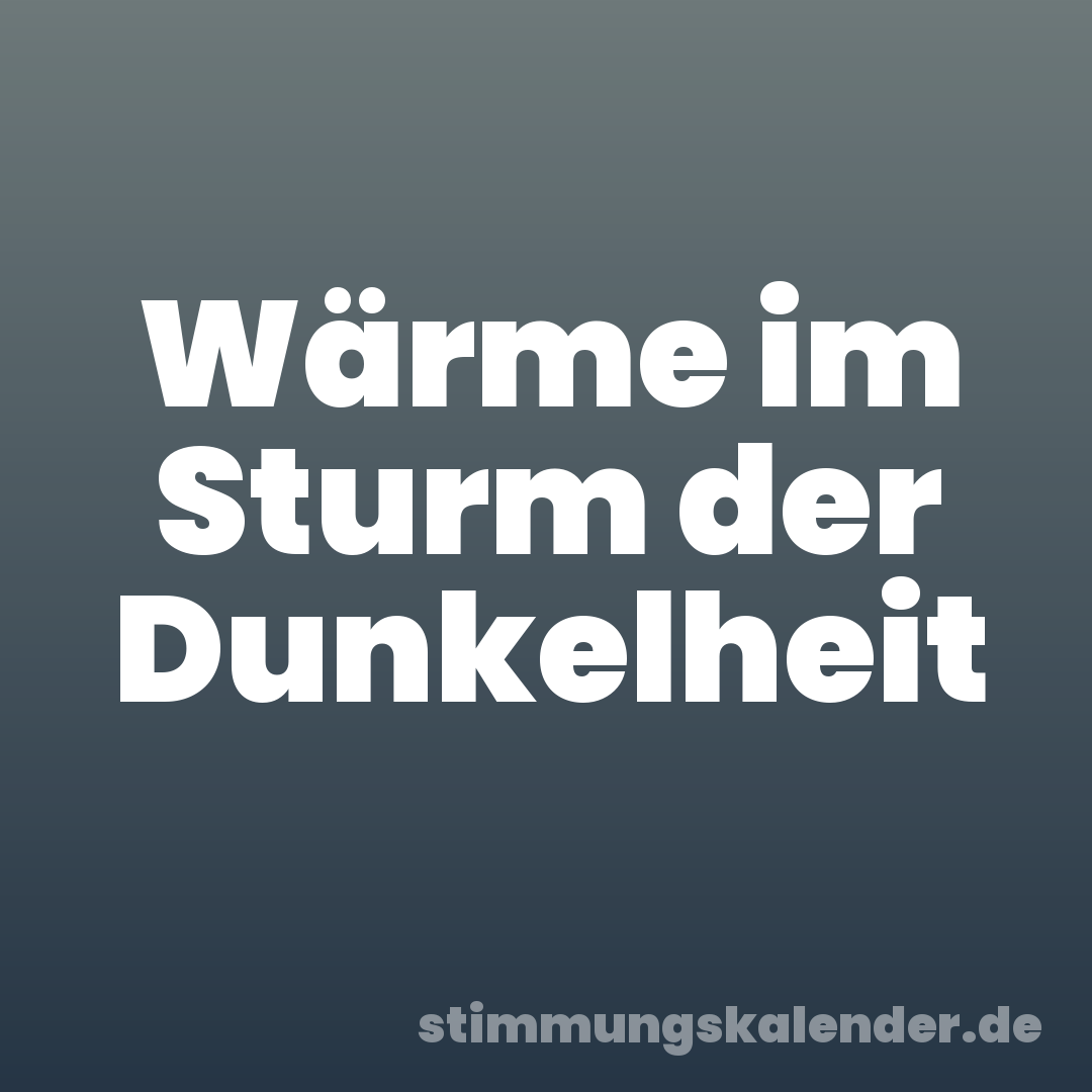 Wärme im Sturm der Dunkelheit
