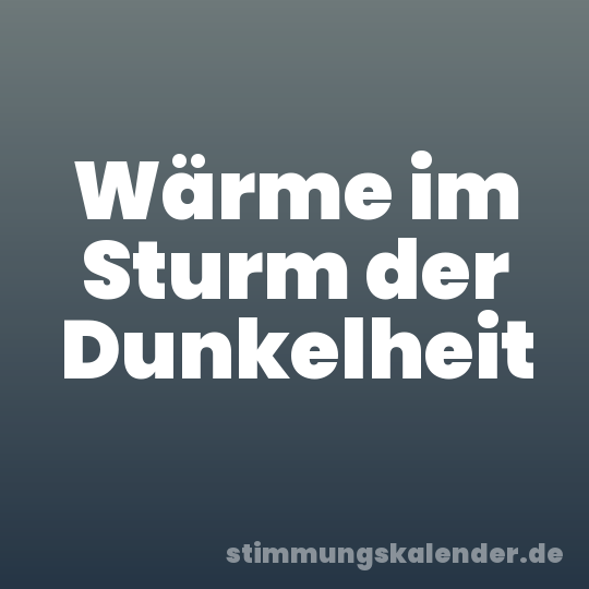 Wärme im Sturm der Dunkelheit