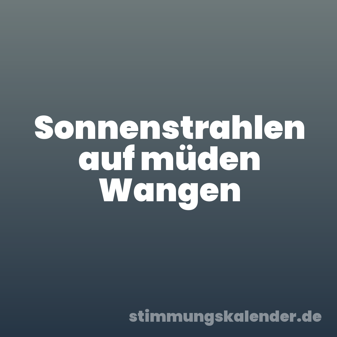 Sonnenstrahlen auf müden Wangen