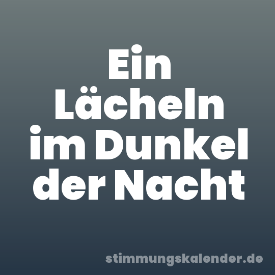 Ein Lächeln im Dunkel der Nacht