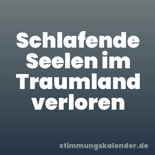 Schlafende Seelen im Traumland verloren