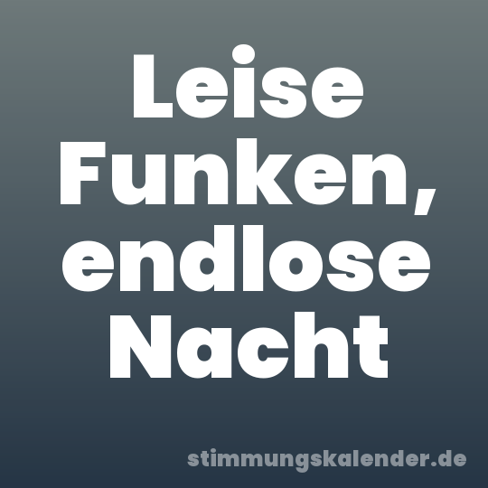 Leise Funken, endlose Nacht