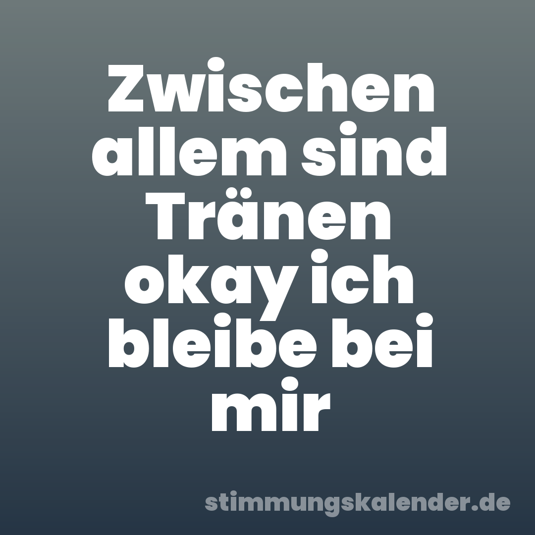 Zwischen allem sind Tränen okay ich bleibe bei mir