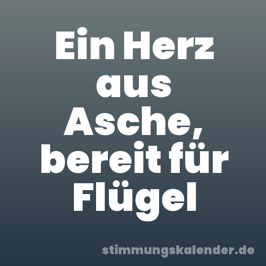 Ein Herz aus Asche, bereit für Flügel